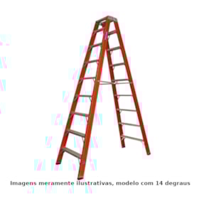Escada de Fibra de Vidro Tesoura 14 Degraus 4.35m TF-14 COGUMELO