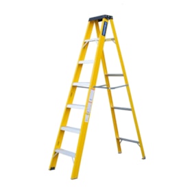 Escada de Fibra de Vidro Tesoura 6 Degraus 2.07M RF-6 COGUMELO