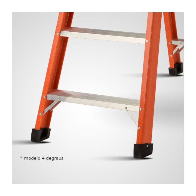 Escada de Fibra Tesoura com 4 Degraus 1.08 Metros Duplo TAF-04 SÍNTESE-c41579e1-c808-4f0e-adf6-f05174f7012d