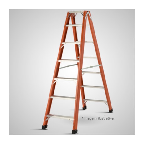Escada de Fibra Tesoura com 4 Degraus 1.08 Metros Duplo TAF-04 SÍNTESE-1cd10afc-8a43-41f3-a83b-f9dc3c8b1d82