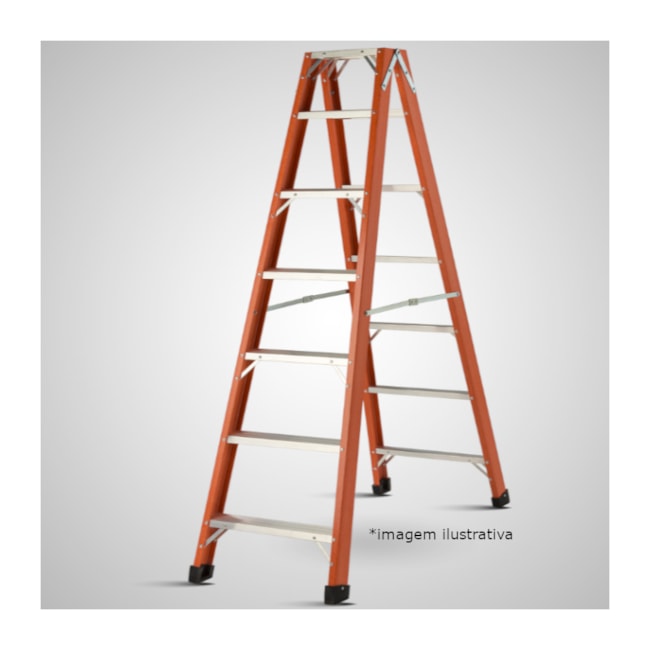 Escada de Fibra Tesoura com 4 Degraus 1.08 Metros Duplo TAF-04 SÍNTESE-e3eddc21-1e1a-4d65-8bc4-894b3251a29b
