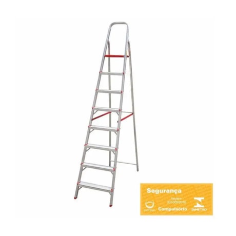 Escada Extensíva de Alumínio 8 Degraus 2,29 Metros ESC0067 BOTAFOGO-db124365-c222-47bd-aec1-2bfda8ebbc4c
