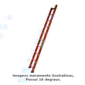 Escada Fibra de Vidro Singela 16 Degraus 5,3 metros SFV-16 COGUMELO