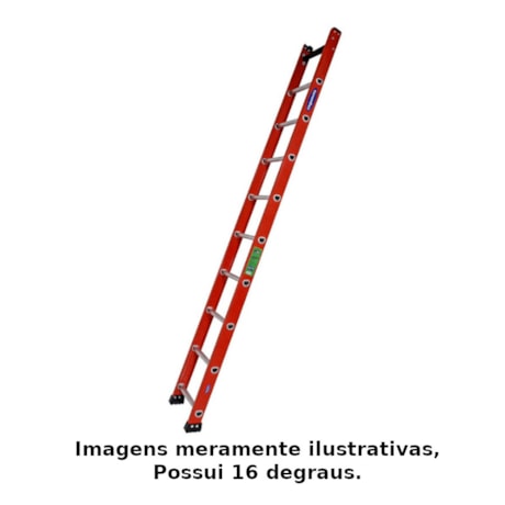 Escada Fibra de Vidro Singela 16 Degraus 5,3 metros SFV-16 COGUMELO -546bf664-13ea-457e-9c74-90ace4d8962f