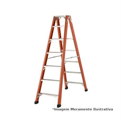 Escada Fibra de Vidro Tesoura 12 Degraus Duplo 3,32 Metros TAF-12 3,32M SINTESE-640bf397-c7e1-440a-ba95-a13f0ad63990
