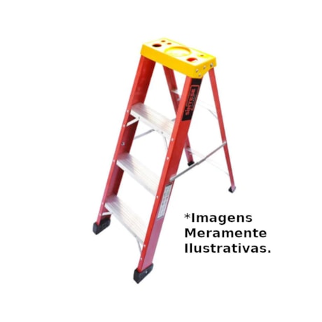 Escada Fibra de Vidro Tesoura 3 Degraus 1,20 Metros RAF-03 SINTESE-89e460af-f768-4f7f-ae78-e539abb8867a