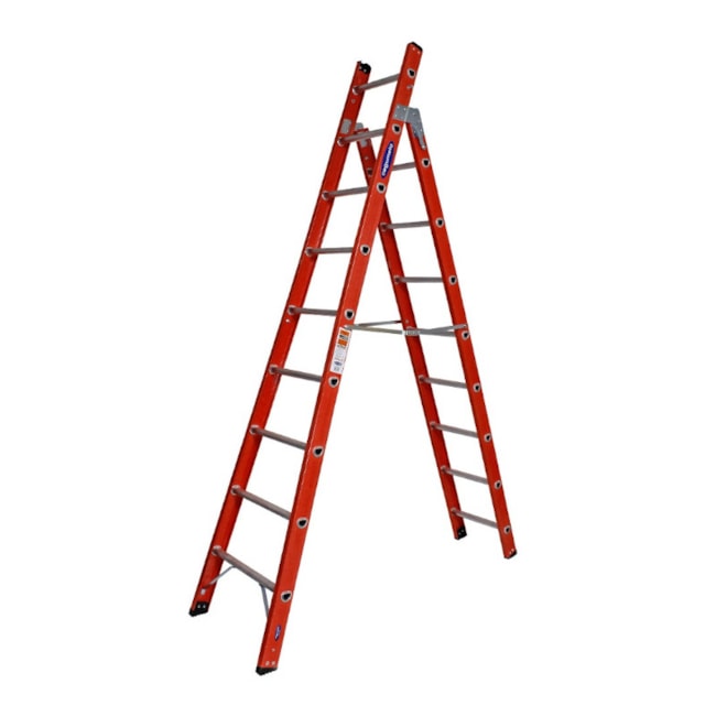 Escada Fibra de Vidro tipo Tesoura 16 Degraus 5,05 metros TSH-8-16 COGUMELO-e51f4422-3e9b-4e19-99db-d65a380cf89b