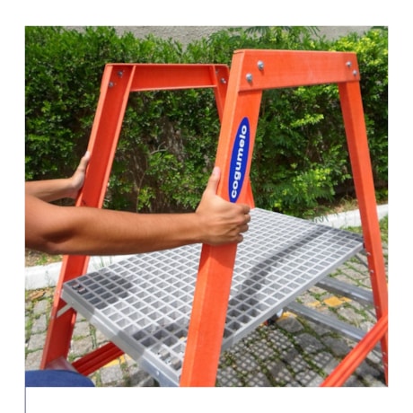 Escada Tipo Plataforma em Fibra de Vidro 3 Degraus 0,85 Metros EPT-085 COGUMELO-6b2d63e5-926f-4dae-947e-1633fbc381fd