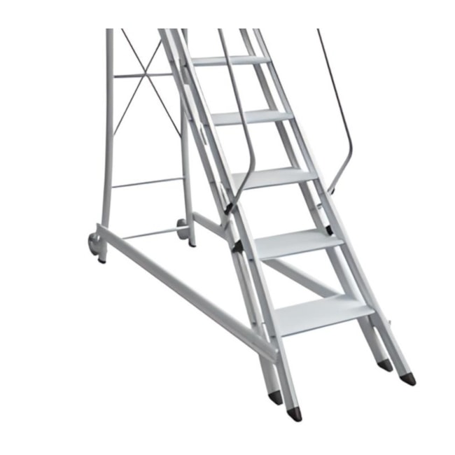 Escada Trepadeira de Alumínio 6 Degraus com Corrimão TR 162 ALULEV-531a2393-5256-45db-8705-8f4ad6d544b7