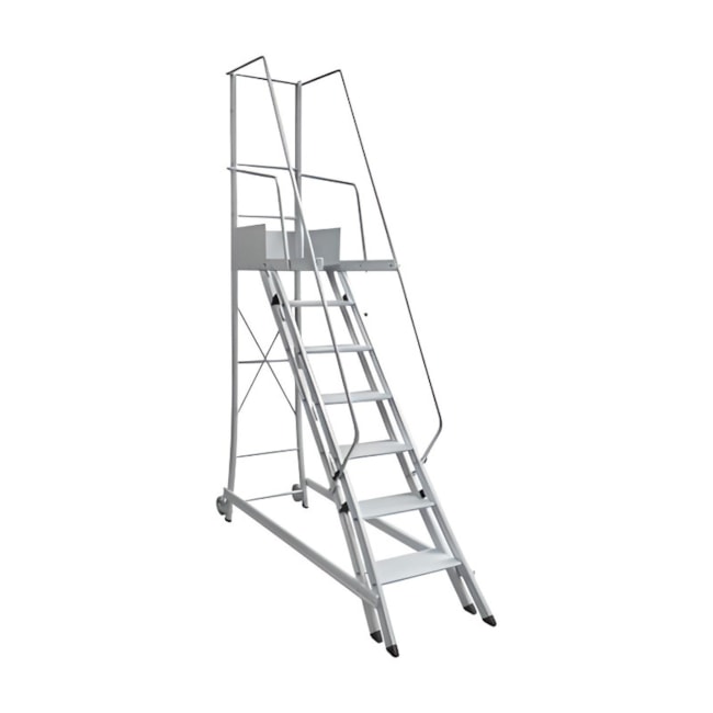 Escada Trepadeira de Alumínio 6 Degraus com Corrimão TR 162 ALULEV-27023985-d421-4716-a28e-08e45f93a539
