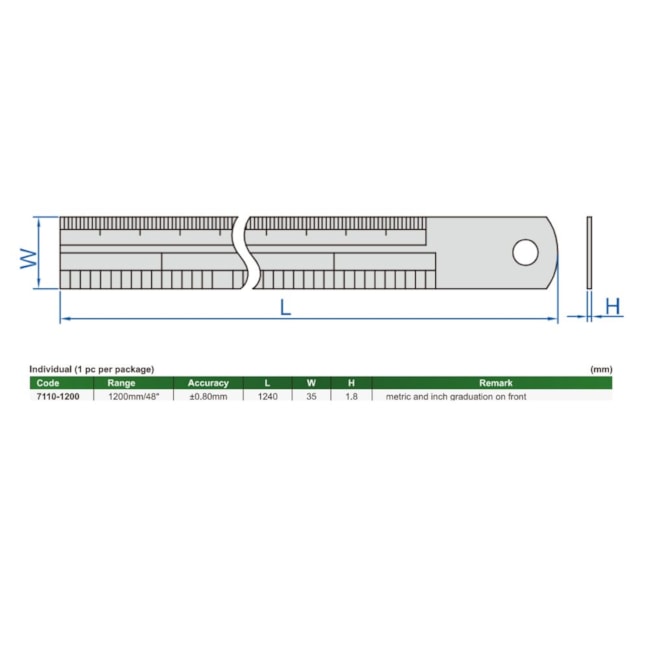 Escala de Aço Inox 1200mm 7110-1200 INSIZE-359ae8a0-e550-4637-957f-9afa6f41c0be