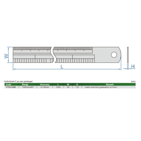 Escala de Aço Inox 1500mm 7110-1500 INSIZE-e672b0d3-5c4f-4fcd-8f70-1c07eb8a1281