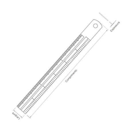 Escala de Aço Inoxidável 150mm/6