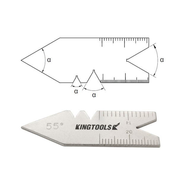 Escantilhão Whitworth 55º 600.082 KINGTOOLS -47e78084-353d-4114-870a-37210154e4c2