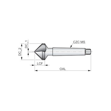 Escareador de Haste Cônica HSS 3 Canais 63mm 90º DIN 335 D G13863.0 DORMER-68d74390-0b19-4328-96f2-8f590006b45e