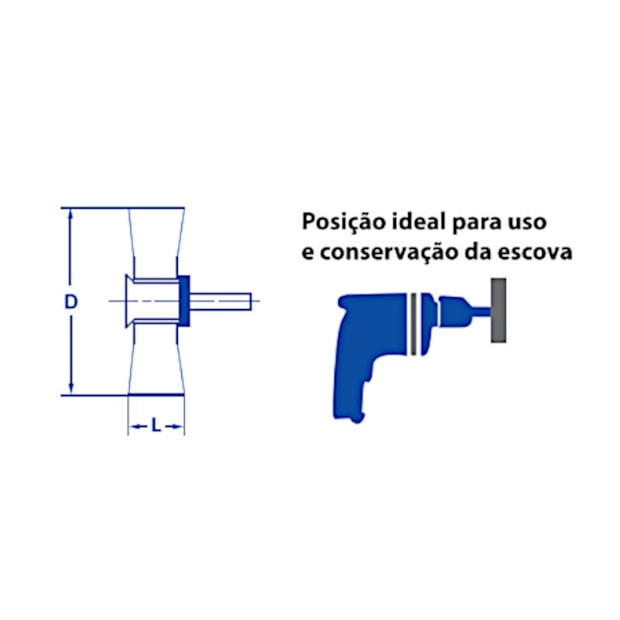 Escova de Aço Carbono Rotativa Circular Ondulada com Haste 4