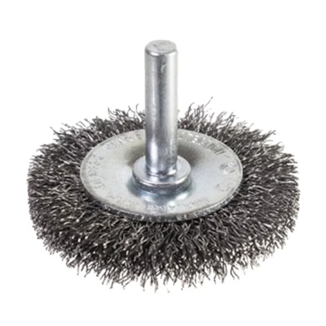 Escova de Aço Carbono Rotativa Circular Ondulada com Haste 4