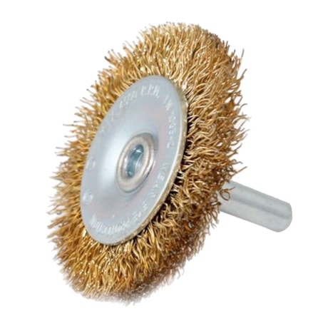 Escova de Aço Latonado Rotativa Circular Ondulada com Haste 3