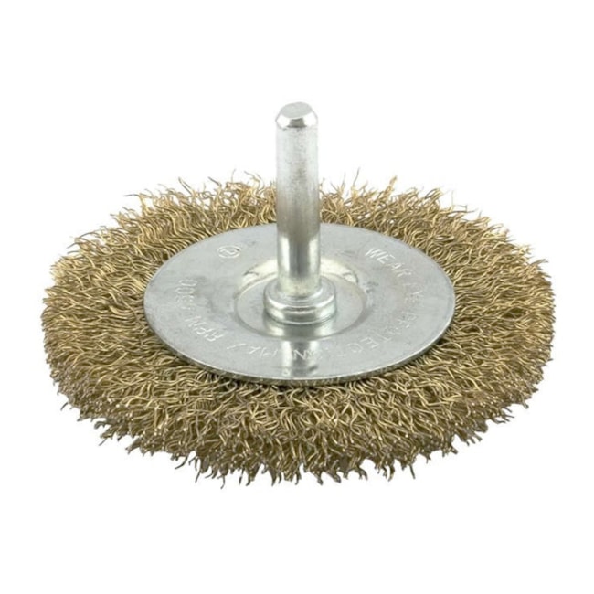 Escova de Aço Latonado Rotativa Circular Ondulada com Haste 3