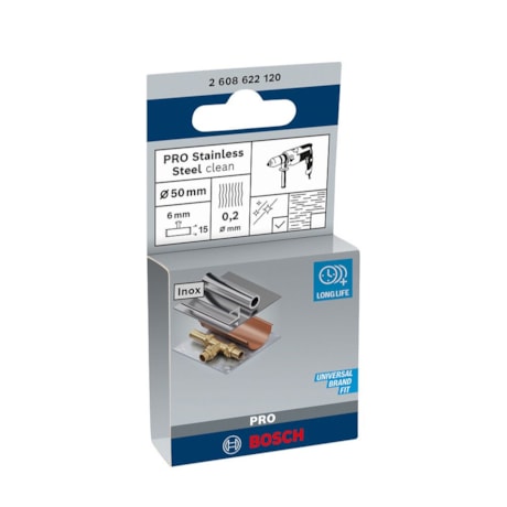 Escova de Aço PRO Stainless Steel Clean Ondulado Haste LTD 2