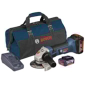 Esmerilhadeira Angular 4.1/2" com 2 Baterias 18V 3.0 Ah e Bolsa 110/220V GWS 18V-LI BOSCH Esmerilhadeira Angular 4.1/2" com 2 Baterias 18V 3.0 Ah e Bolsa 110/220V GWS 18V-LI BOSCH
