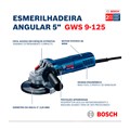 Esmerilhadeira Angular 5" 900W GWS 9-125 BOSCH