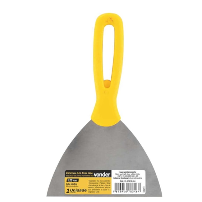 Espátula Aço Inox Lisa com Cabo Plástico 120mm 3592012004 VONDER-871fa0ad-7721-4c2b-a0ef-abb980a16e08