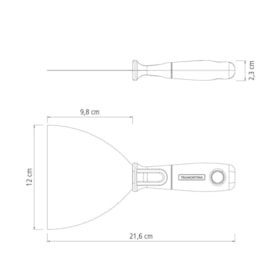 Espátula / Betumadeira Flexível Aço Cabo Plástico 12cm 77396125 TRAMONTINA