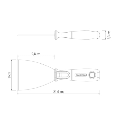 Espátula / Betumadeira Rígida Aço Cabo Plástico 8cm 77395085 TRAMONTINA-5a6ec357-0f65-444f-b1cf-74ba9b8f1a44