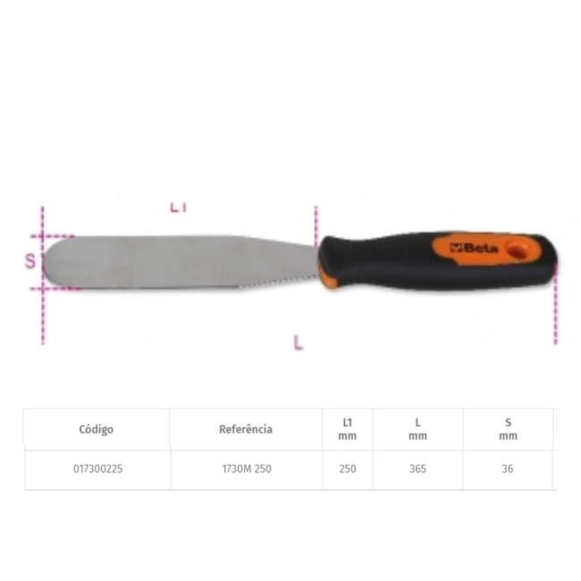 Espátula de Misturador Aço 250mm 1730M BETA-05e18af4-da7e-4392-a866-ae2e1681130f