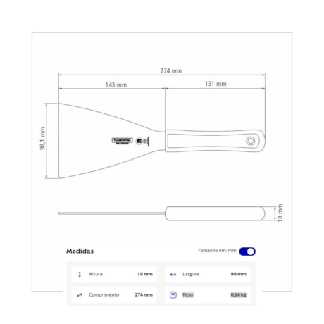 Espátula em Aço Inox e Cabo de Polipropileno Branco 4
