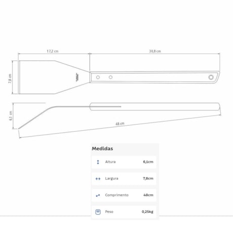 Espátula para Churrasco com Lâmina em Aço Inox e Cabo de Madeira 26441100 TRAMONTINA-d5770d86-d51c-4e0a-b13f-24611149c6f6