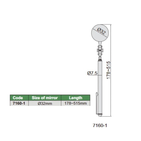 Espelho para Inspeção com Cabo Telescópico 32mm 7160-1 INSIZE-8c32ff26-73fe-4dfa-9cfc-1db393fd3def