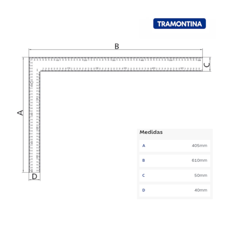 Esquadro Metálico 600 mm 44083/060 TRAMONTINA PRO-e8c6fc22-b227-4786-89b3-7fdcf0abfc51