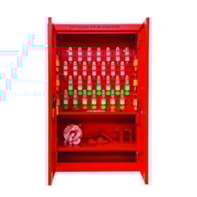 Estação Bloqueio Aço Vermelha 40 Ganchos EBAEXG TAGOUT