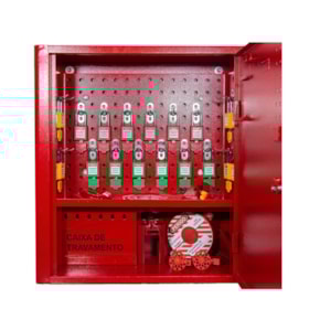 Estação Bloqueio Aço Vermelho 30 Ganchos EBAG TAGOUT
