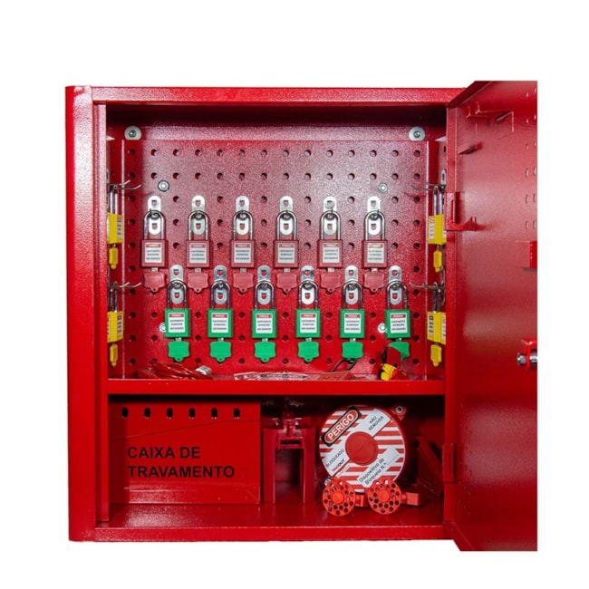 Estação Bloqueio Aço Vermelho 30 Ganchos EBAG TAGOUT-59b24198-01d5-45b2-960a-d1061aedd372