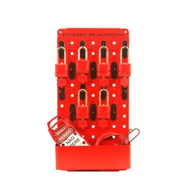 Estação de Bloqueio Aço 14 Ganchos EBA14 TAGOUT-bf3d764c-8a8d-47fe-a126-ead6ab60ee25