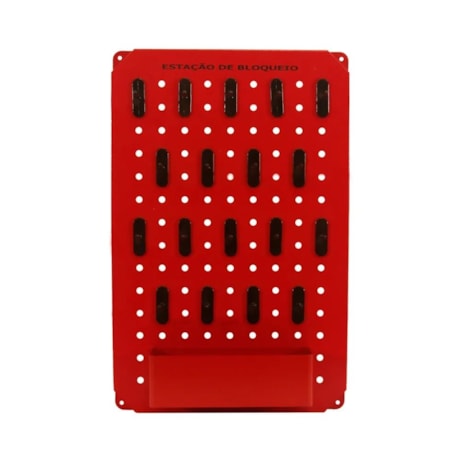 Estação de Bloqueio Aço 18 Ganchos 1 Suporte EBA18 TAGOUT-f2250c70-3513-4263-8cb0-ddc357aba135