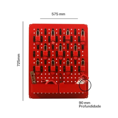 Estação de Bloqueio Aço 42 Ganhos 2 Suportes EBA42 TAGOUT-78b6552a-50d5-4bd8-b708-3c21408eb142