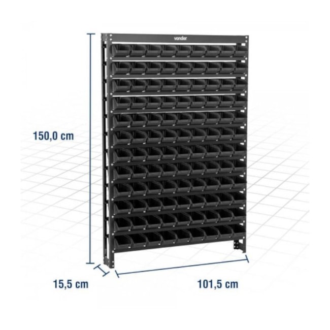 Estante Metálica 108/3 Preto 6127108371 VONDER-02c6fb69-26d5-4e4d-8d4e-6346e9abd3ea