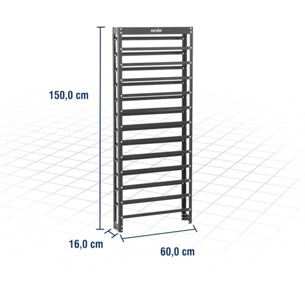 Estante Metálica 150x060x16cm 60/3'' 6136603000 VONDER-3978cc58-526a-4982-895e-958b018de29c