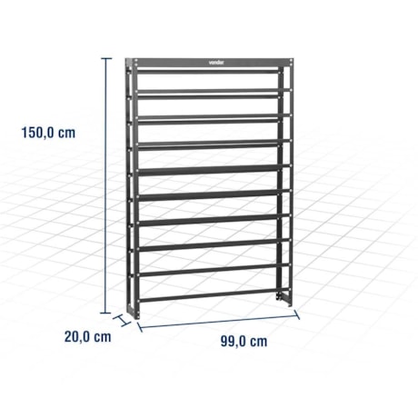 Estante Metálica 150x099x20cm 54/5'' 6136545000 VONDER-36fe59ec-2756-4459-b80b-d16af869e3df