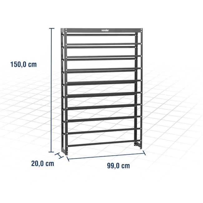 Estante Metálica 150x099x20cm 54/5'' 6136545000 VONDER-9462d677-56d4-48ca-92ce-01c98763a9b5