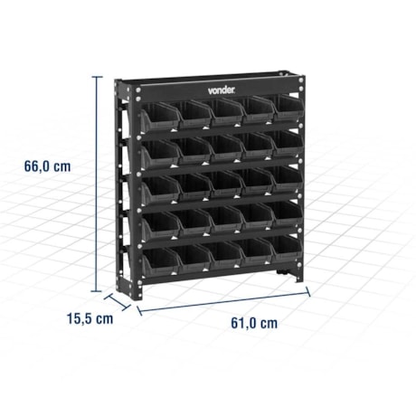 Estante Metálica 25/3 Preto 6127025571 VONDER-5b8b9eed-846b-4847-b755-15a69f128f50