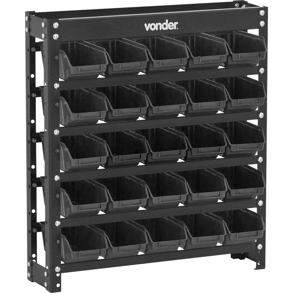 Estante Metálica 25/3 Preto 6127025571 VONDER - Anhanguera Ferramentas