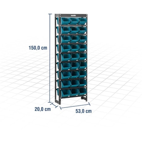 Estante Metálica 27/5 Azul 6127027511 VONDER