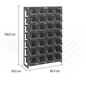 Estante Metálica 28 Gavetas 1500x950x340cm NR7 6127028771 VONDER