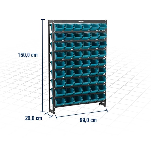 Estante Metálica 54/3 Azul 6127054511 VONDER-0f89036c-e13d-4e0b-8d2f-ddb6c92a167f