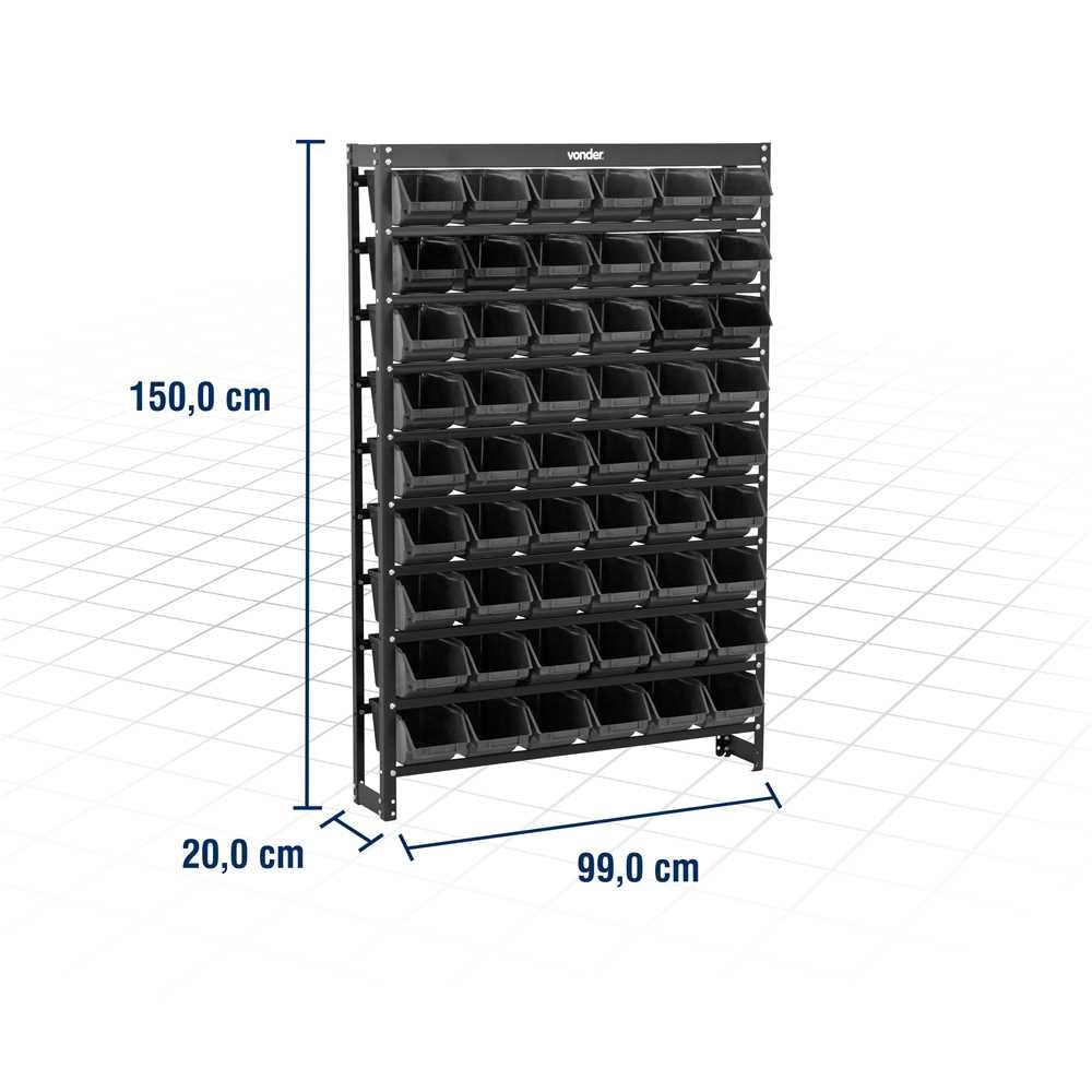 Estante Metálica 25/3 Preto 6127025571 VONDER - Anhanguera Ferramentas